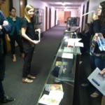 Students admire the exhibit