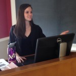 Leah Godin at her honors thesis defense