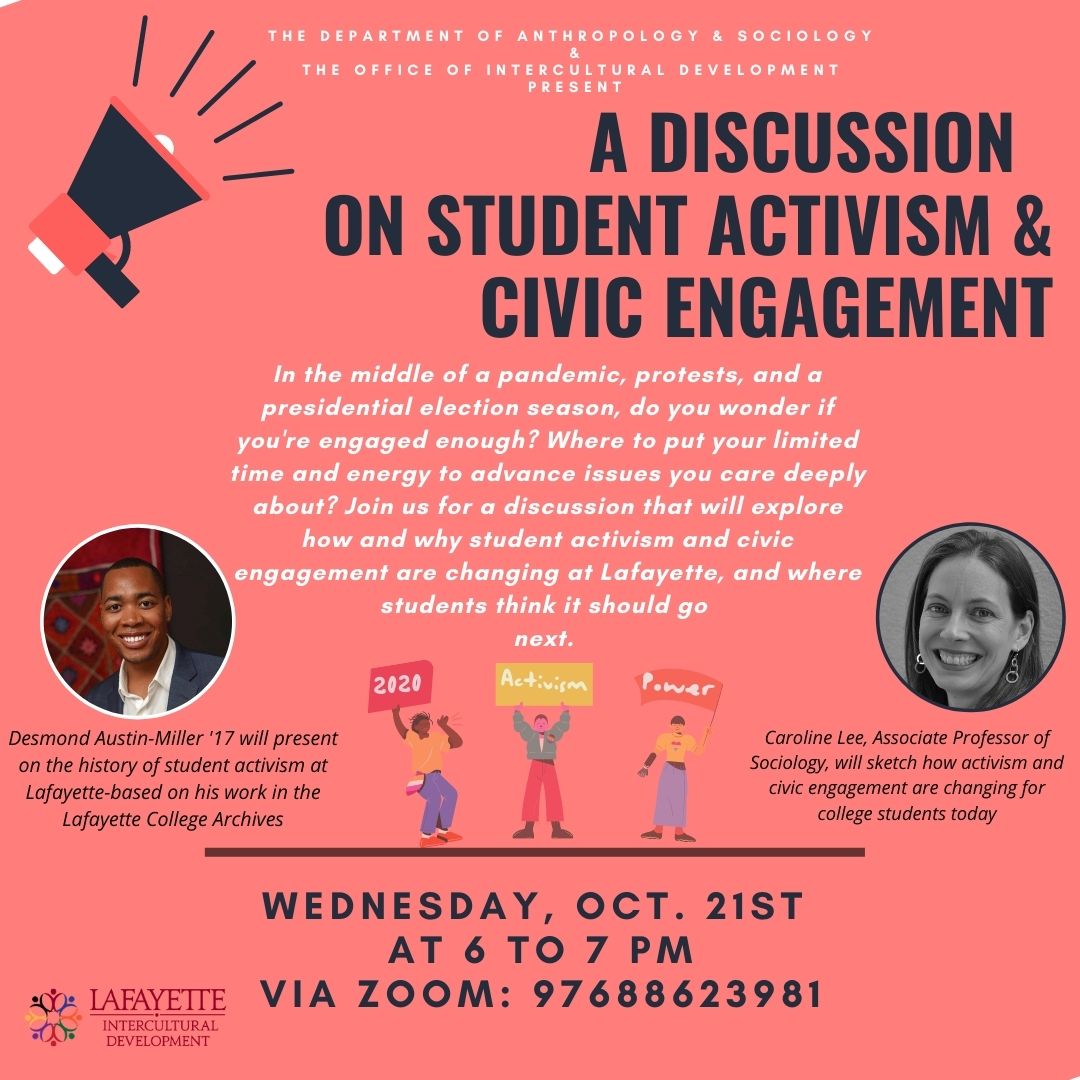 flyer for discussion on student civic engagement